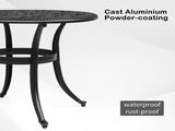 Phoenix Cast Aluminum Round Table, Patio End Table Side Table, Cast Aluminum Cocktail Table, Outdoor 96355568