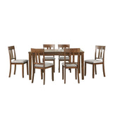 Transitional Styling 7-Piece Pack Dinette Set Cherry Finish Dining Table and 6x Side Chairs Textured B011119345