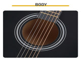 Matte black 41-inch Dreadnought barrel-shaped cutaway acoustic guitar with pick, strings, capo, gig 65286238