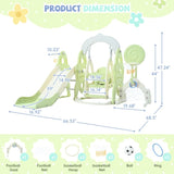 ZUN Toddler Slide and Swing Set 6 in 1, Kids Playground Climber Playset with Soccer Goal, 2 Basketball PP312508AAF