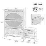47.2" Shoe Storage Cabinet Rattan Shoe Storage Organizer With 2 Flip Drawers, a Storage Drawer and a N719P228419D