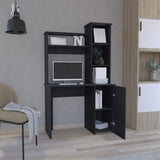 Carson Computer Desk with Hutch, Single Door Cabinet, Expansive Work Surface and 3-Tier Storage B200P188877