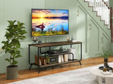 ZUN TV Stand Power Outlets and LED Lights - TV Stand for TVs up to 55 Inch, Entertainment Center W2977P224348