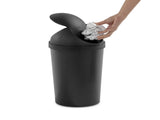 (2 pack)Small Bathroom Trash Can, 3 Gallon Plastic Garbage Bucket Bin with Swing Top Lid, Black 60671436