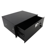 ZUN 19" 4U Steel Plate DJ Drawer Equipment Cabinet with Keys Black 24357019