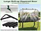 3-in-1 Metal Raised Garden Bed with Mini Greenhouse Cover, Elevated Planter Box - Black 46584296