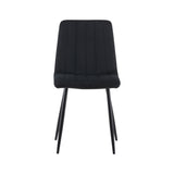 Velvet Dining Chairs set of 2, Metal Leg, Black 92584737