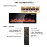 36 inch recessed ultra thin tempered glass front wall mounted electric fireplace with remote and W1769133637