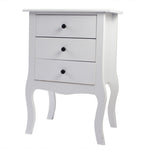 ZUN European Bedside Table-Three Pumps White 14615600