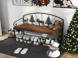Shoe Rack Bench for, Industrial Bench, Rustic Shoe Rack for Small Spaces, Upholstered W2167P225266