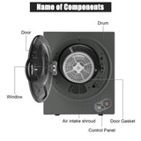 GYJ25-78G2 Compact Portable Household clothes Dryer 2.5KG 1.6cuft with Stainless Steel Drum Black 01341671