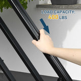 Handrails for Outdoor Steps, Wrought Iron Handrail Fits 1 to 4 Steps, Transitional Handrail with 72072019