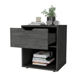 Light Gray Elegant Drawer Nightstand B062P175059