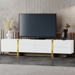 ZUN ON-TREND Luxury Fluted TV Stand for TVs Up to 80'', Modern Entertainment Center with Storage WF531671AAK