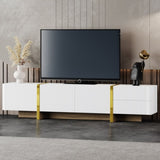 ON-TREND Luxury Fluted TV Stand for TVs Up to 80'', Modern Entertainment Center with Storage WF531671AAK