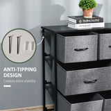 3-layer fabric drawer cabinet with 8 drawers in dark gray 71518239