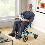 2-in-1 Rollator Walker & Wheelchair 6-Level Adjustable Handles, 1-Hand Folding, Storage 50220611
