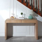 Rustic Wooden Console Table with Drawer Minimalist Design, Ribbed Texture, and Natural Finish W2729P239172