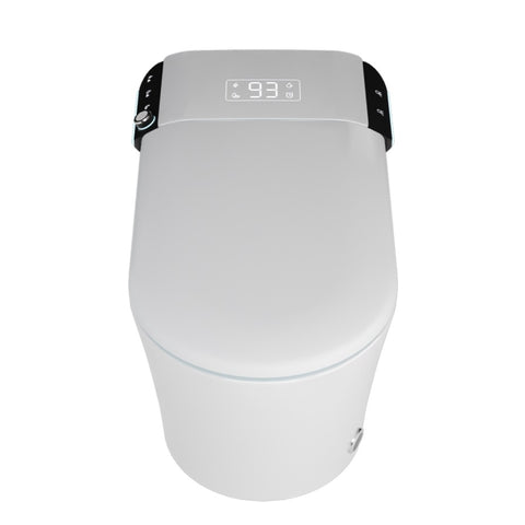 ZUN Smart Toilet with Bidet Built in, Auto Open & Close, Elongated Heated seat, Foot Sensor Flush, LED W1243P203352