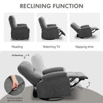 ZUN Recliner chair,360 degree rotating swing single sofa chair, equipped with soft cushion and backrest, W1521P265833