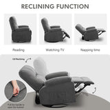 ZUN Recliner chair,360 degree rotating swing single sofa chair, equipped with soft cushion and backrest, W1521P265833