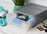 17 Qt Medium Plastic Drawers, Under Bed Storage Bins, Stackable, Modular 3Pk 82802837