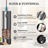 2PCS electric salt and pepper grinder set - battery-powered spice grinder, adjustable for 02435476