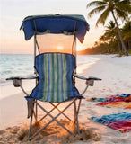 Multicolor Camp Chairs With Shade CanopyFolding Camping Recliner With Carrying Bag 17251141