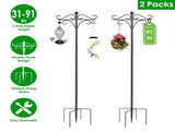 Shepherds Hook for Outdoor, 5-Prong Base Adjustable Height Garden Hook with Dual Sided Hooks, Sturdy 35830695