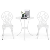 3 Pieces Patio Bistro Set, Rust-Resistant Cast Aluminum Outdoor Bistro Table and Chairs Set of 2, 03627350