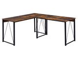 Weathered Oak and Black 47.5" Writing Desk with Metal Sled Base B062P184523