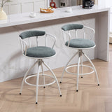 26'' Swivel Counter Height Bar Stool, Set of 2- Fabric Seat with Metal Frame, Modern Industrial W2215P248074