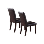 ZUN Leroux Upholstered Dining Chairs With Button Tufted, Dark Brown SR011078