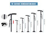 5-Levels Adjustable Height Stick Portable Foldable Cane Travel Camping Hiking 18133745