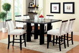 Set of 2 Chairs Black And White Leatherette Beautiful Padded Counter height Chairs Slit Back Design HS11CM3559PC-ID-AHD