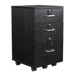 ZUN FCH Black Wood Grain Density Board Three Drawers Wooden Filing Cabinet 38131424