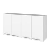 ZUN Stockton Rectangle Four Swing Doors Wall Cabinet White B06280442