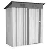 ZUN 5 X 3 Ft Outdoor Storage Shed, Galvanized Metal Garden Shed With Lockable Doors, Tool Storage Shed 75660582