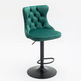 Swivel Velvet Barstools Adjusatble Seat Height from 25-33 Inch,17.7inch base, Modern Upholstered Bar W1143P151486