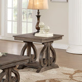 Classic Traditional End Table with Bottom Shelf Dark Oak Finish Scrolled Base Support 1pc Wooden B011P175451