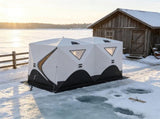 8-Person Pop-Up Ice Fishing Shelter, Insulated with 2 Doors & Carrying Bag, Bright Light Gray 71458720