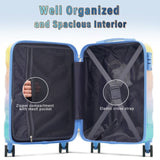 20" Carry-on Luggage with Cup Holder Lightweight Glossy Hardshell Suitcases with Spinner Wheels, 98451869