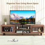 ZUN TV Stand for 55/60/65/70", Wood Entertainment Center with Power Outlets, Media Console with Sliding 36882263