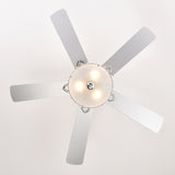 ZUN 52" 3-Light Chrome Ceiling Fan + Remote, Traditional Farmhouse Rustic Industrial Bohemian Country W1592P154300