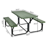 Picnic Table Bench Set Green 87099332