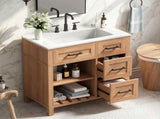 30 Inch Bathroom Vanity with SMC Sink, Ample Storage Space with 2 Drawers, Adjustable Shelves & Open N765P435262B