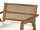 Mid-Century Modern Dining Chairs Set of 2, Upholstered Wood Frame Dining Chairs with Natural Rattan N768P489279W