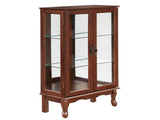 Curio Cabinet Lighted Curio Diapaly Cabinet with Adjustable Shelves and Mirrored Back Panel, 28760961