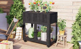 TOPMAX Patio 35.4''x17.7''x37.4'' Mini Wood Cold Frame, Compact 2 Doors Garden Greenhouse with N717P229026B