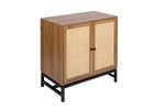 ZUN Set of 2, Natural rattan, 2 door cabinet, with 1 Adjustable Inner Shelves, rattan, Accent Storage W688P144549